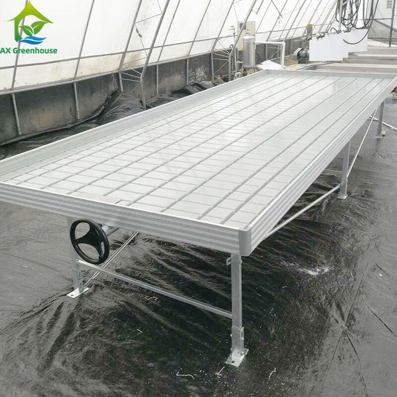 گلخانه کشت هیدروپونیک بدون خاک Ebb Flood Grow Table Seedbed Rolling Bench برای کاهو
